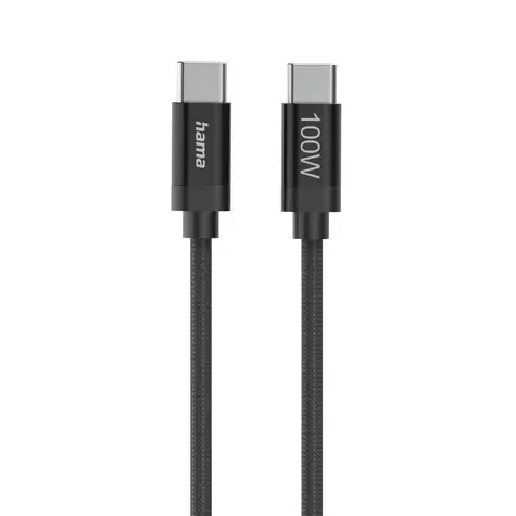 Hama USB-C 2.0 kabel Fabric / 1,5 m / 100 W / opletený