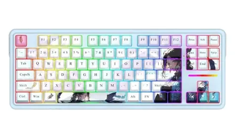 Redragon Antonium PRO K728AK-RGB-PRO světle modrá / Herní klávesnice / mechanická / RGB / USB / US