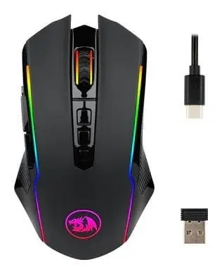 Redragon M910-KS Ranger Lite černá / Bezdrátová herní myš / optická / 4000 DPI / 9 tlačítek / RGB / USB / RF 2.4 GHz