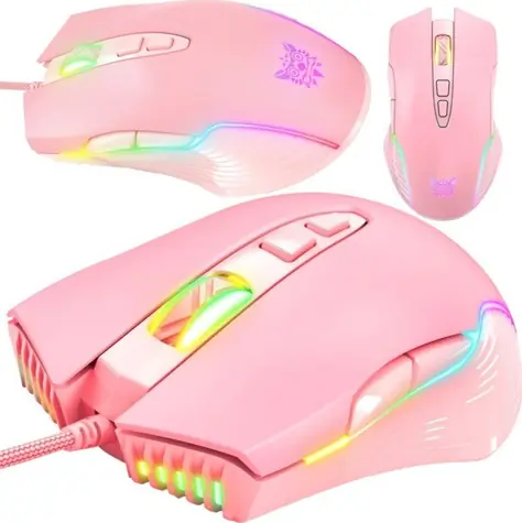 ONIKUMA CW905 růžová / Herní myš / RGB / USB / kabel 1.5 m