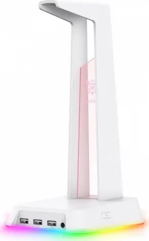 ONIKUMA ST-2 bílá / Stojan na sluchátka / RGB / 2x USB 2.0 / jack 3.5 mm / kabel 1.1 m