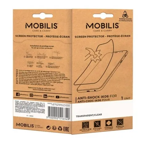 Mobilis 036310 Screen protector Anti-Shock IK06 Clear pro Apple iPhone15/15Pro