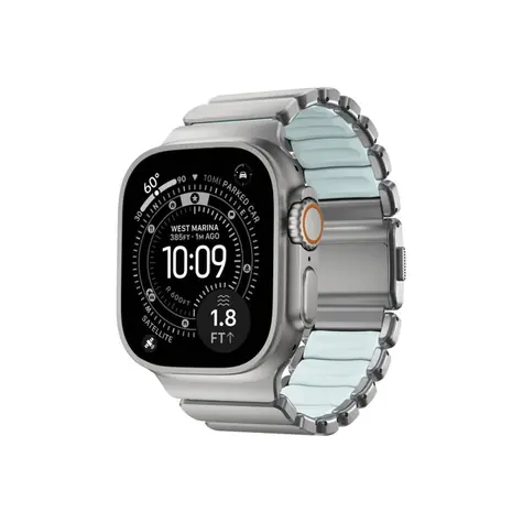 Nomad Stratos Band FKM řemínek pro Apple Watch 45/46/49mm stříbrná/modrá