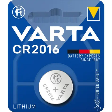Varta Knoflíková baterie CR2016 / 3.0V / 87 mAh / lithium / 1 ks / v blistru 