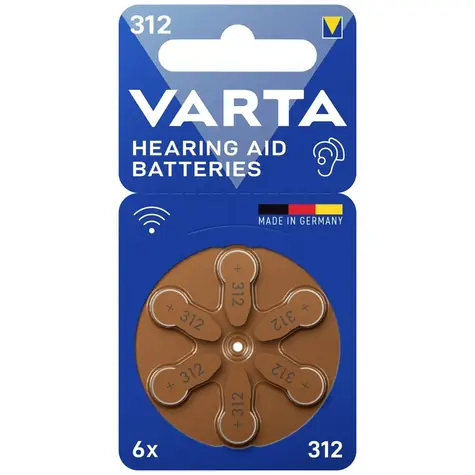 Varta knoflíkové baterie do naslouchátek 6 ks / 1.4V / velikost 312