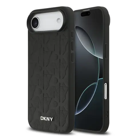 DKNY PU Leather Grid Pattern Magsafe Zadní Kryt pro iPhone Air Black