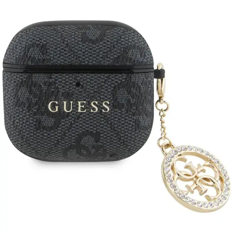 Guess 4G Script PC/PU Charm Pouzdro pro AirPods 4 Black