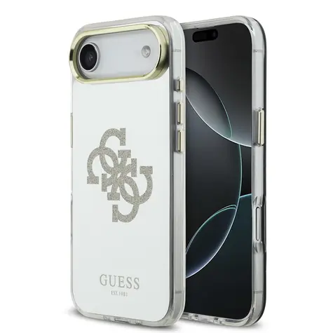 Guess PC/TPU Mirror 4G Glitter Logo MagSafe Zadní Kryt pro iPhone Air Gold