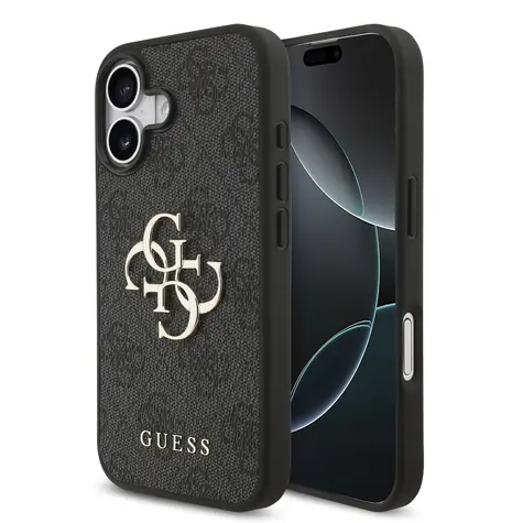 Guess PU 4G Metal Logo Zadní Kryt pro iPhone 17 Grey