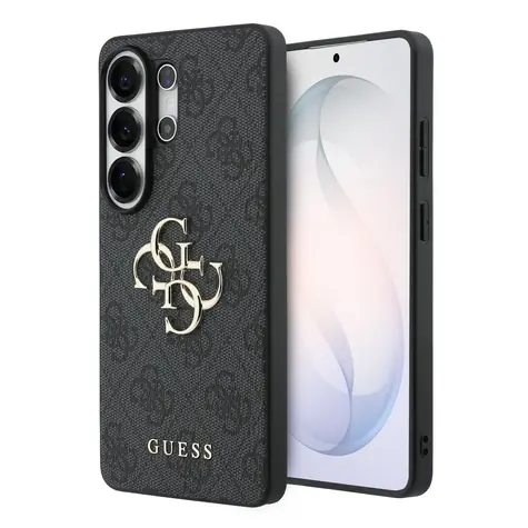 Guess PU 4G Metal Logo Zadní Kryt pro Samsung Galaxy S26 Ultra Grey