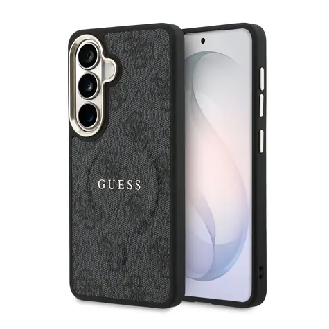 Guess PU Leather 4G Gold Frame Magnetic Zadní Kryt pro Samsung Galaxy S26 Black