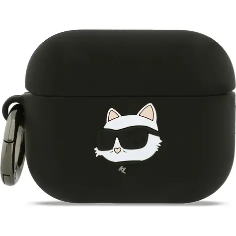 Karl Lagerfeld 3D Logo NFT Choupette Head Silikonové Pouzdro pro AirPods Pro 3 Black