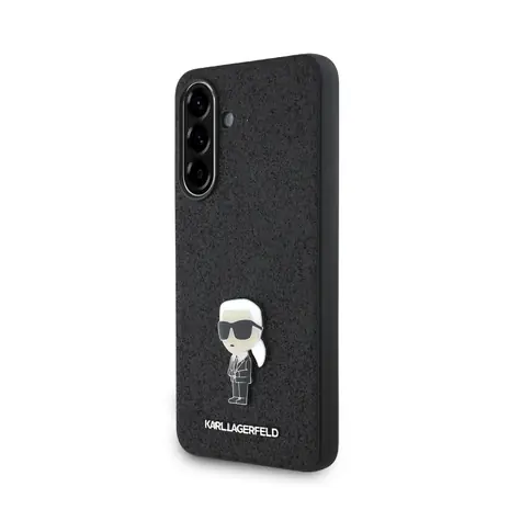 Karl Lagerfeld Fixed Glitter Metal Ikonik Zadní Kryt pro Samsung Galaxy A56 Black