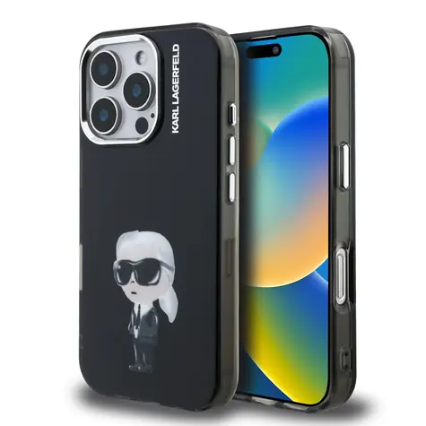 Karl Lagerfeld IML Aquarelle Karl Zadní Kryt pro iPhone 16 Pro Black