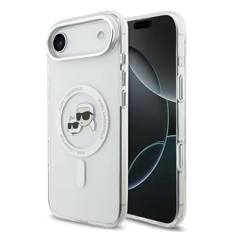 Karl Lagerfeld IML K&CH Heads Metal Frame MagSafe Zadní Kryt pro iPhone Air Transparent