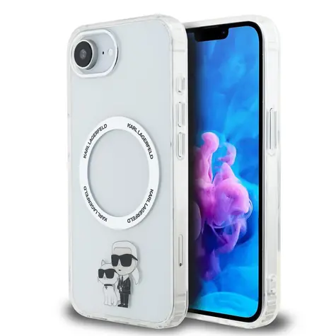 Karl Lagerfeld IML Karl and Choupette MagSafe Zadní Kryt pro iPhone 16e/17e Transparent