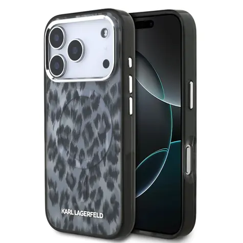 Karl Lagerfeld IML Leopard MagSafe Zadní Kryt pro iPhone 17 Pro Grey