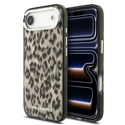 Karl Lagerfeld IML Leopard MagSafe Zadní Kryt pro iPhone Air Brown