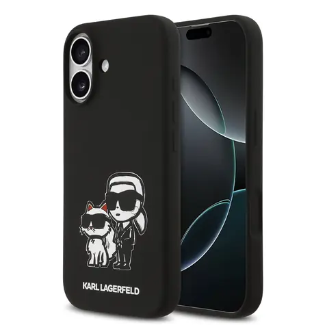 Karl Lagerfeld Liquid Silicone K&CH Sketch MagSafe Zadní Kryt pro iPhone 17 Black