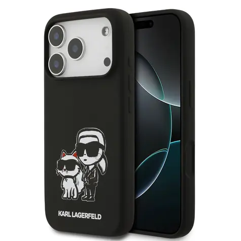 Karl Lagerfeld Liquid Silicone K&CH Sketch MagSafe Zadní Kryt pro iPhone 17 Pro Black