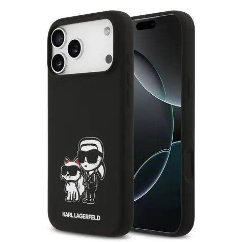 Karl Lagerfeld Liquid Silicone K&CH Sketch MagSafe Zadní Kryt pro iPhone 17 Pro Max Black
