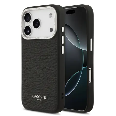 Lacoste PU Leather Champs Elysees MagSafe Zadní Kryt pro iPhone 17 Pro Black