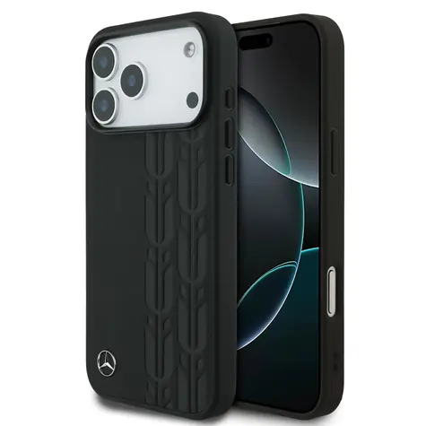 Mercedes Leather Laurel Leaves MagSafe Zadní Kryt pro iPhone 17 Pro Max Black