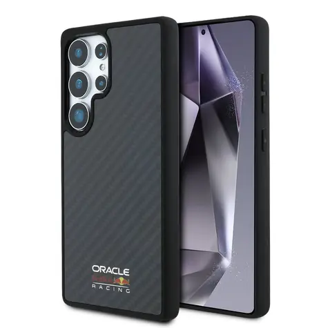 Red Bull Carbon Shiny Logo MagSafe Zadní Kryt pro Samsung Galaxy S25 Ultra Black