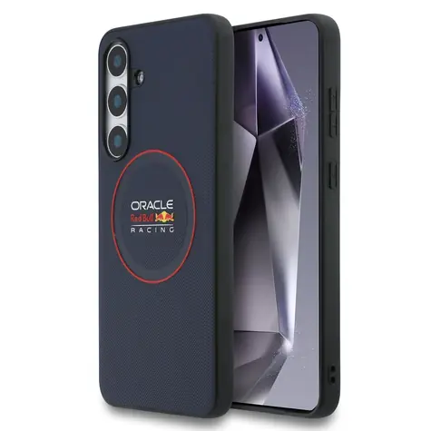 Red Bull PU Leather Red Ring MagSafe Zadní Kryt pro Samsung Galaxy S25 FE Navy