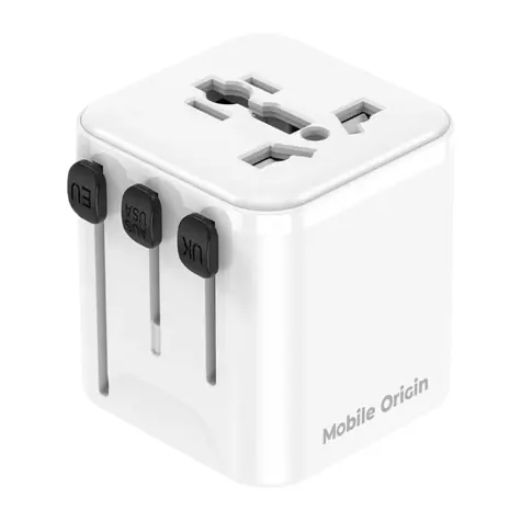 Mobile Origin PW30 Universal Travel Adapter bílá / Cestovní nabíječka / EU/UK/US/AU