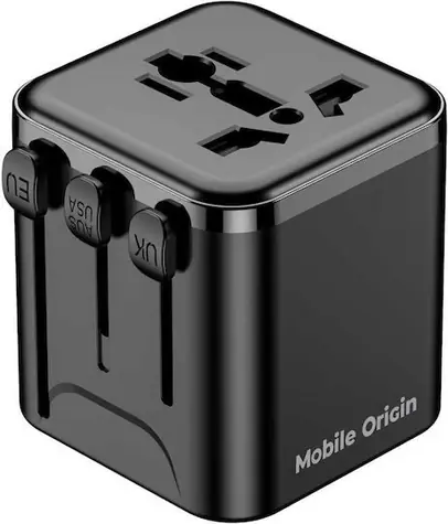 Mobile Origin PW30 Universal Travel Adapter černá / Cestovní nabíječka / EU/UK/US/AU