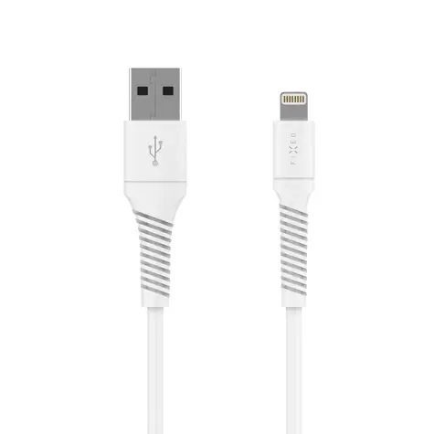 FIXED Datový a nabíjecí kabel s konektory USB/Lightning 1.2m USB 2.0 bílý