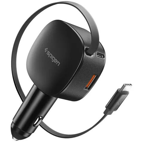 Spigen Essential EV603BT nabíječka do auta / 2x USB-C / USB-A / 60W