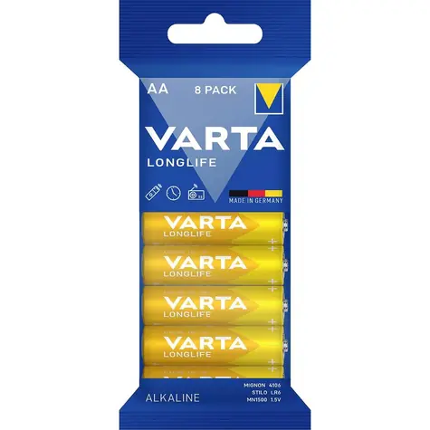 Varta Longlife Baterie AA 8ks / 1.5V / alkalická / v blistru