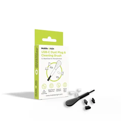 Mobile Origin USB-C Dust Plug & Cleaning Brush CL1 pro iPhone & Android
