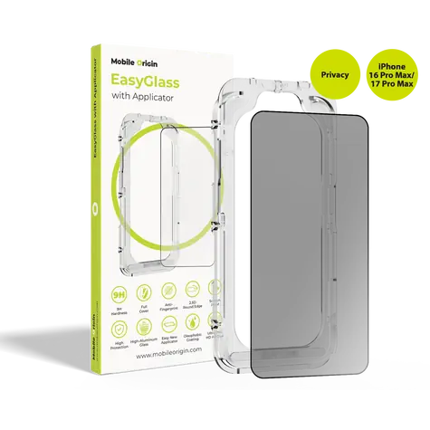 Mobile Origin EasyGlass Privacy Ochranné sklo s aplikátorem pro Apple iPhone 16 Pro Max & 17 Pro Max