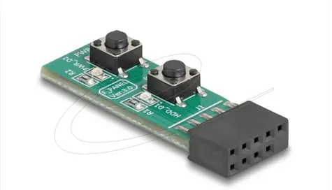 Delock Přepínač s tlačítkem Reset a tlačítkem zapnutí/vypnutí pro základní desku PC