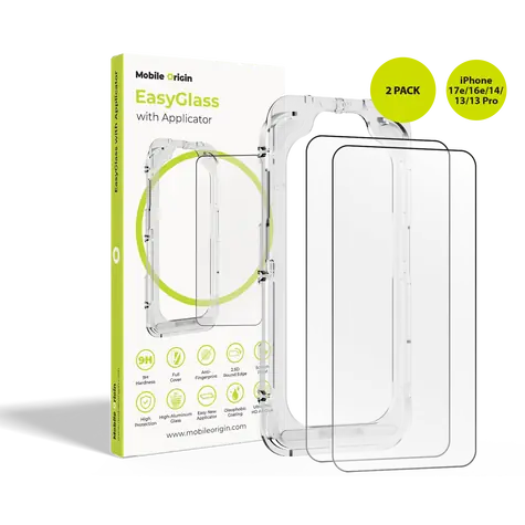Mobile Origin EasyGlass Ochranné sklo EasyGlass s aplikátorem pro Apple iPhone 17e & 16e & 14 & 13 & 13 Pro / 2ks