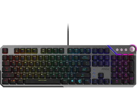 MSI STRIKE 600 SILENT šedá / Herní klávesnice / mechanická / KAILH Midnight Pro Silinet / USB-A / RGB / CZ Layout