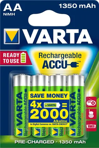 Varta RECHARGE Nabíjecí baterie AA / 1.2V / 1350mAh / NiMH / 4 ks / v blistru