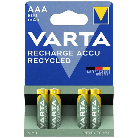 Varta RECHARGE Nabíjecí baterie AAA 4 ks / 1.2V / 800 mAh / NiMH / v blistru