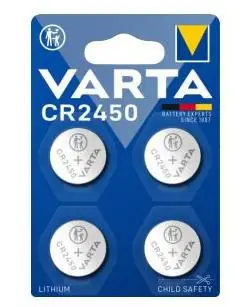 Varta Knoflíková baterie CR2450 4ks / 3.0V / 570 mAh / lithium / v blistru 