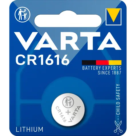 Varta Knoflíková baterie CR1616 / 3.0V / 55 mAh / lithium / 1 ks / v boxu