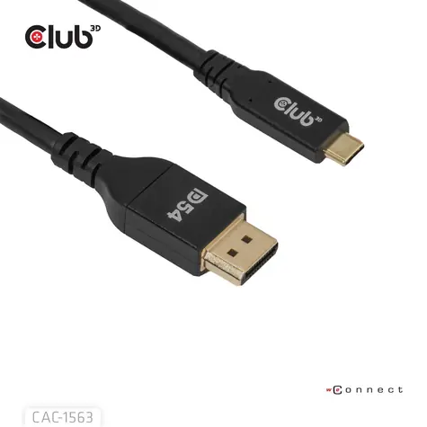 Club3D Kabel USB-C na DisplayPort 2.1 / DP54 Bi-Directional / 8K120Hz / 4K480Hz / 2m