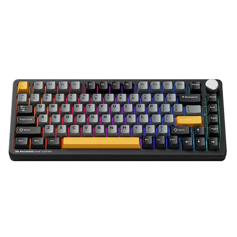 Machenike K600-B82W černá / bezdrátová herní klávesnice / mechanická / GR Silver Switch / Bluetooth / 2.4GHz / USB-C