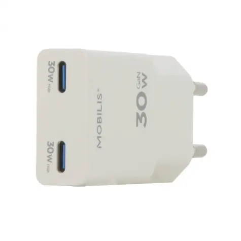 Mobilis 020026 Nabíječka 2x USB-C bílá / 30W / GaN