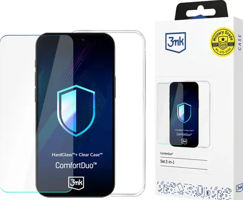 3mk ComfortDuo Clear Magcase kryt+tvrzené sklo pro Apple iPhone 16E čirá