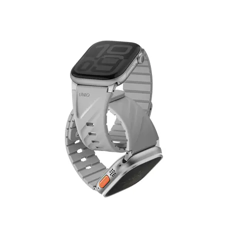UNIQ Fluo magnetický řemínek pro Apple Watch 49/46/45/44/42/41/40 mm, Mist grey
