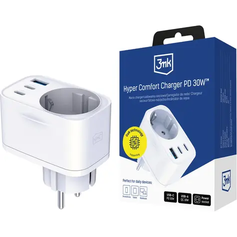 3mk Comfort Charger síťová nabíječka GaN 30 W bílá