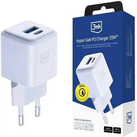 3mk Hyper GaN síťová nabíječka 20 W bílá